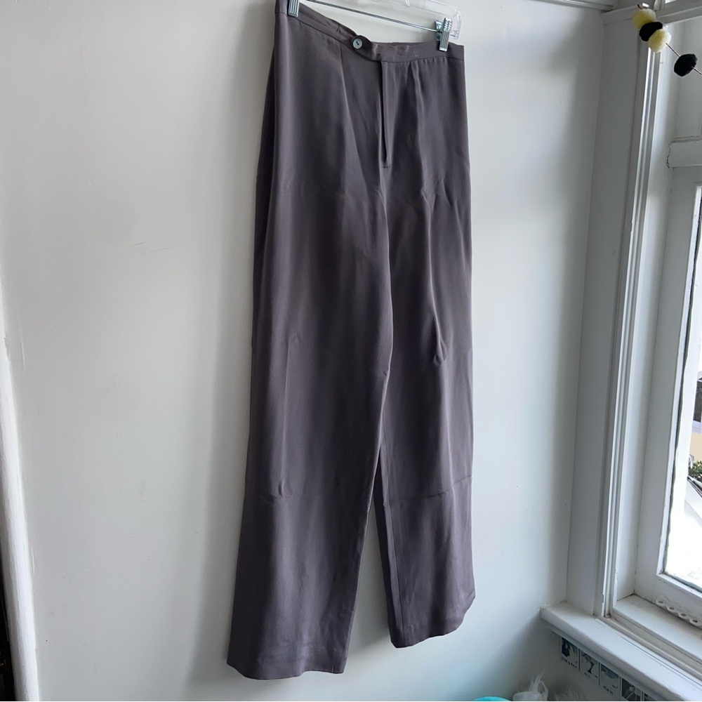 INC grey silk trousers